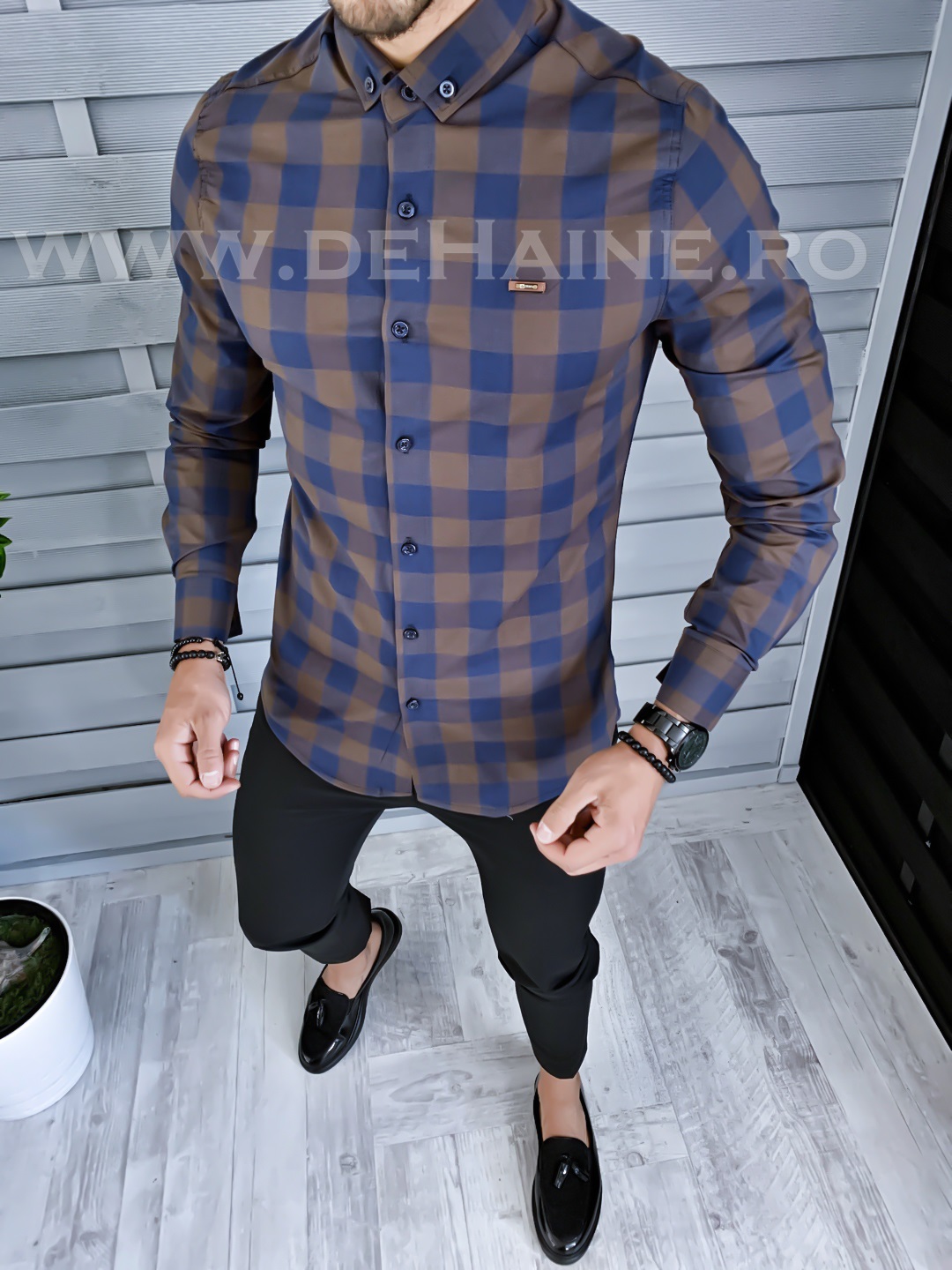Camasa barbati in carouri slim fit B1365 P19-1.2