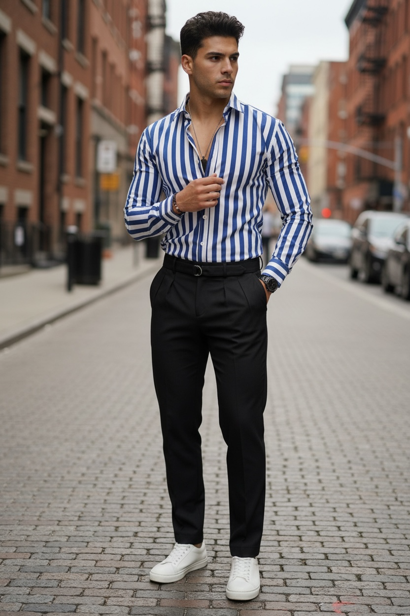 Camasa barbati slim fit dungi B8180 33-4.1