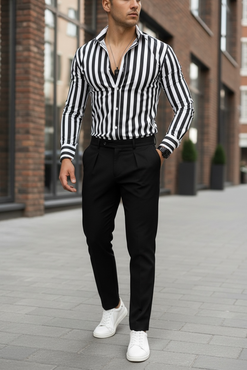 Camasa barbati slim fit dungi B8183 33-4.2