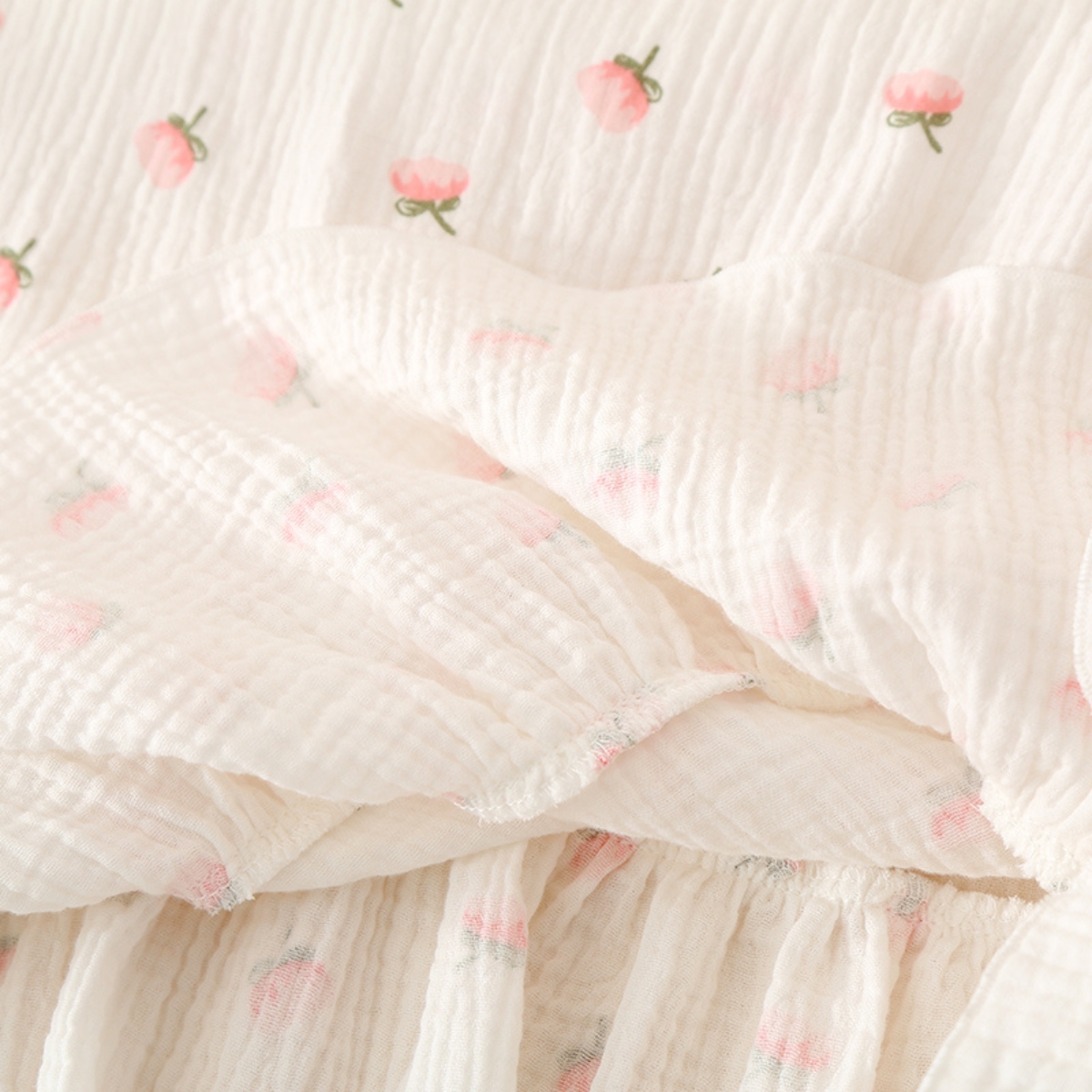 Camasa de noapte "Soft Berry" din bumbac, PJ032, Alb - poza 3