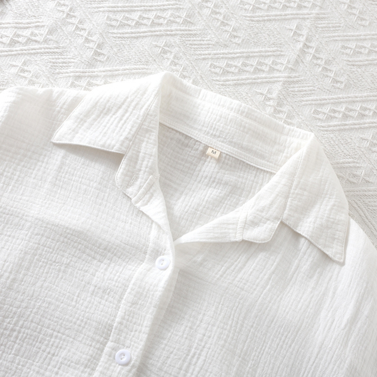 Camasa de noapte "White Grace" din bumbac, PJ028, Alb - poza 3