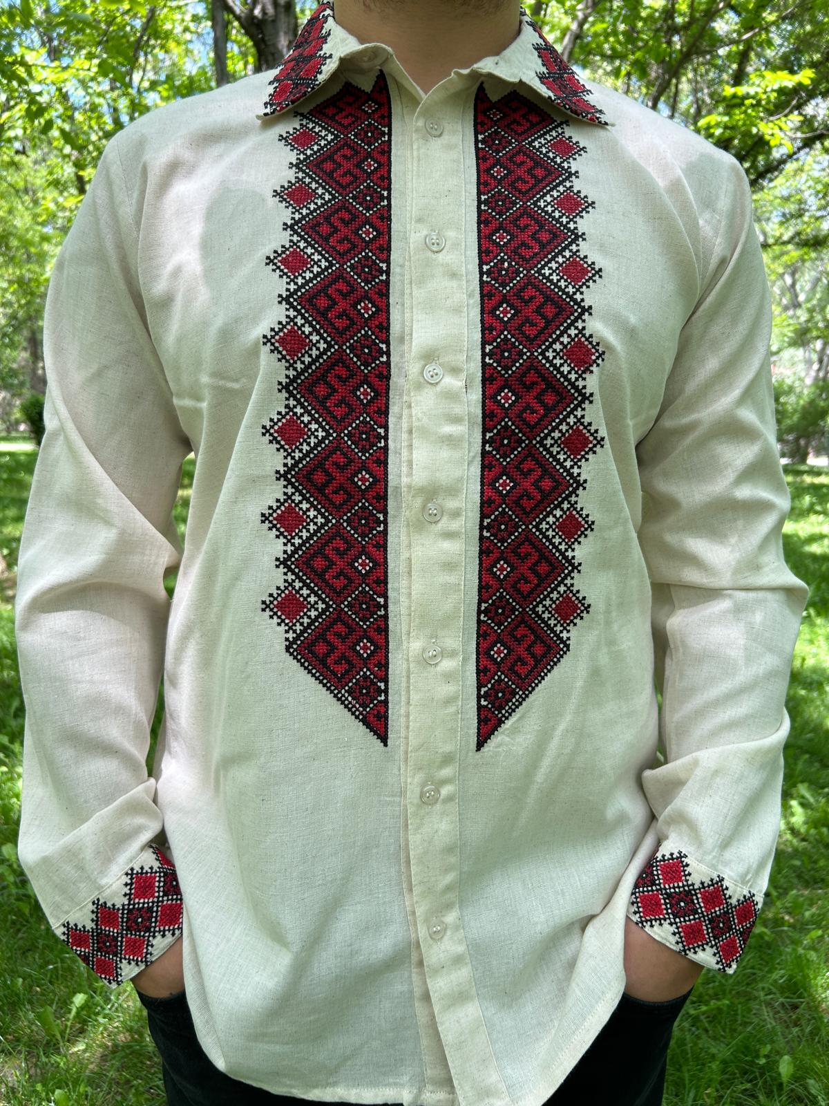 Cămașă tradițională bărbați TM1098 *figuri geometrice* - XXL