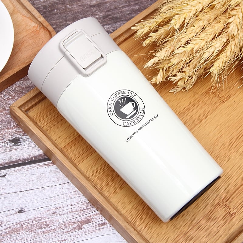 Cana Termos Premium din Inox cu Capac Flip 550 ml, TRM018, Alb - poza 4