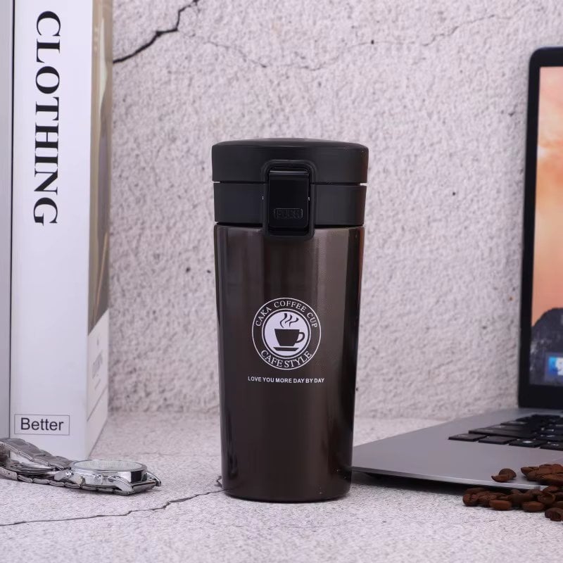 Cana Termos Premium din Inox cu Capac Flip 550 ml, TRM019, Coffee - poza 1