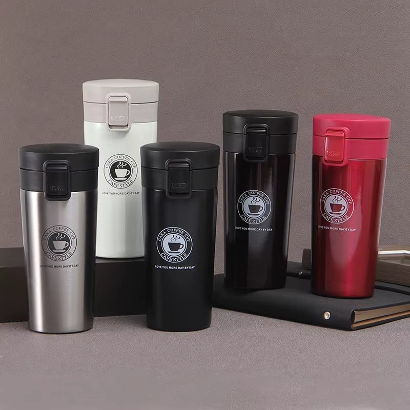 Cana Termos Premium din Inox cu Capac Flip 550 ml, TRM019, Coffee - poza 2