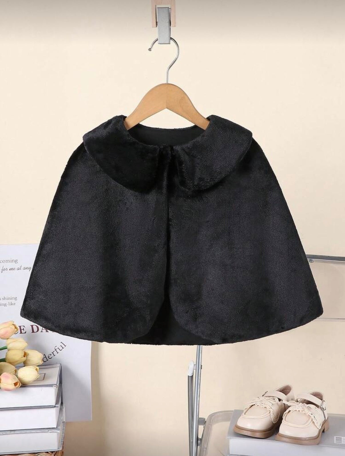Capa rosie eleganta din blanita ecologica pentru fete - Annabelle
