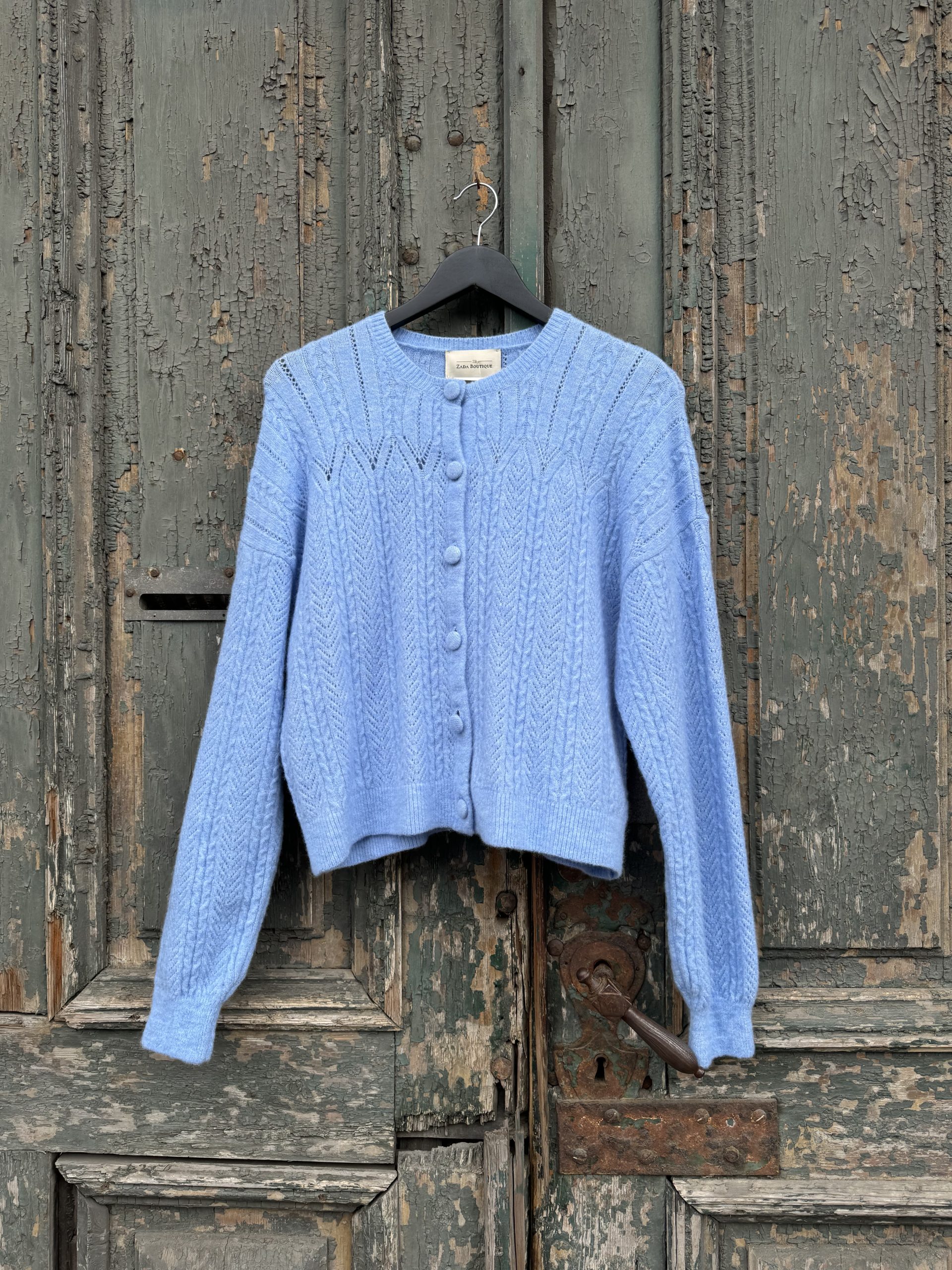 Cardigan albastru deschis cu nasturi - XL INTL