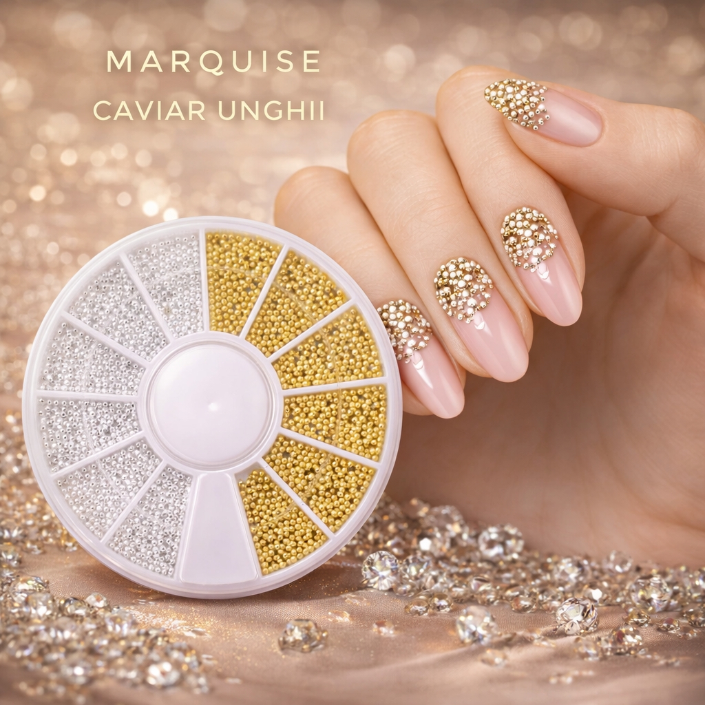 Caviar unghii Marquise, CAV04, Rose gold - poza 3