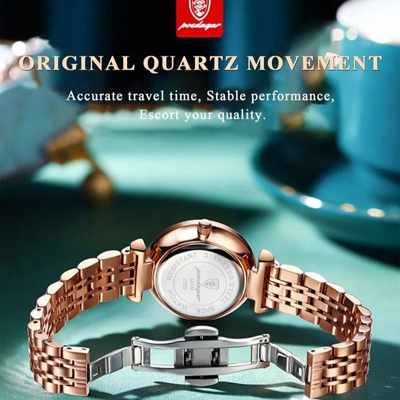 Ceas dama Poedagar CS1494, otel inoxidabil, rose gold, cadran rose gold - poza 2