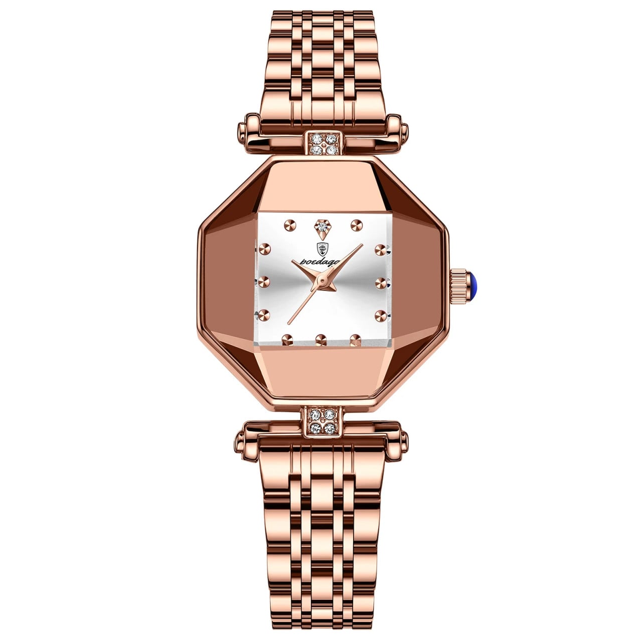 Ceas dama Poedagar CS1505, otel inoxidabil, rose gold, cadran alb - poza 1