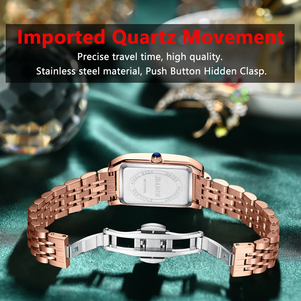 Ceas dama Poedagar CS1514, otel inoxidabil, rose gold, cadran alb - poza 3