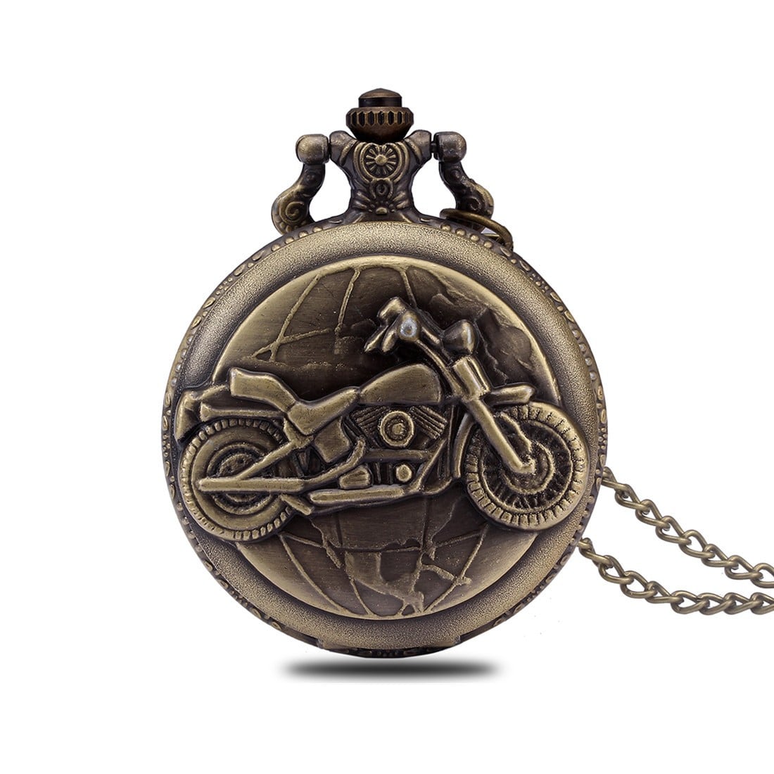 Ceas de buzunar Pava CS130, model Retro Vintage, motorbike style