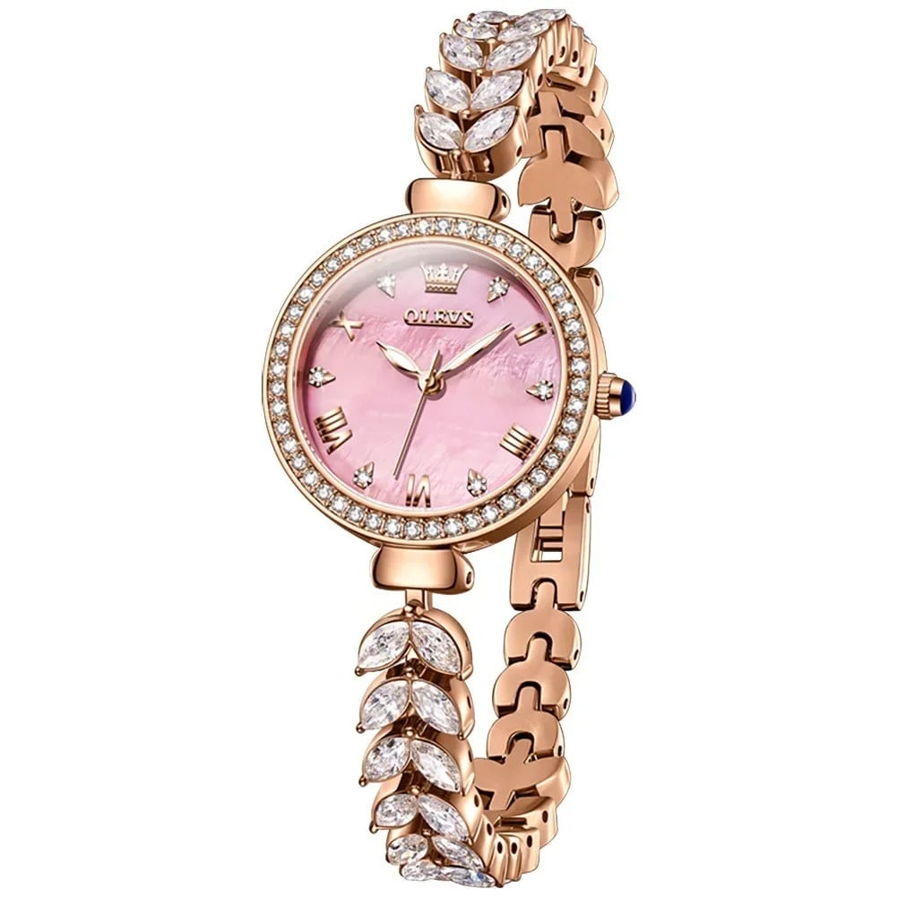 Ceas de dama Olevs CS1612, otel inoxidabil, rose gold, cadran roz - poza 1