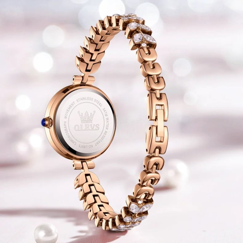 Ceas de dama Olevs CS1612, otel inoxidabil, rose gold, cadran roz - poza 4