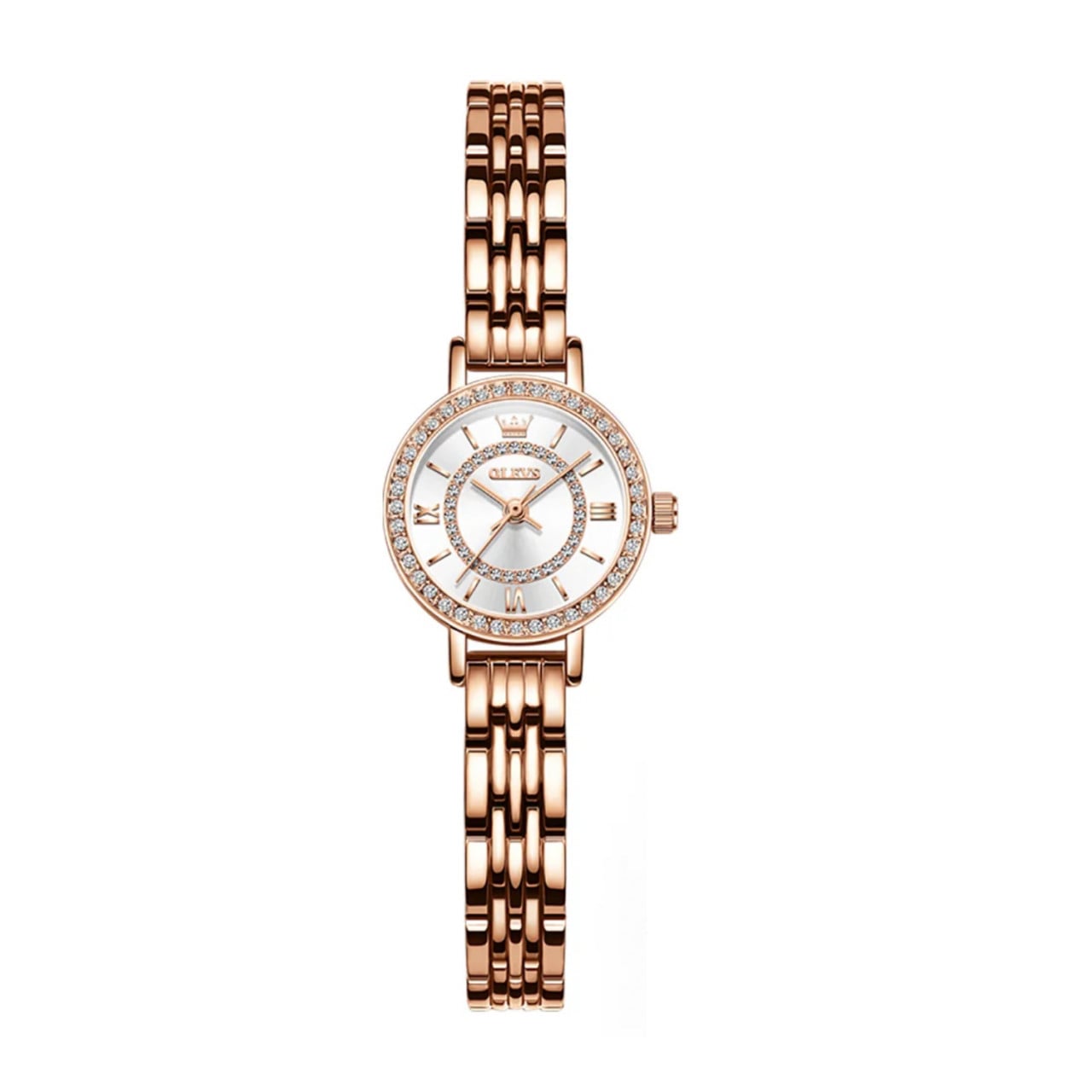 Ceas de dama Olevs CS1656, otel inoxidabil, rose gold, cadran alb - poza 1