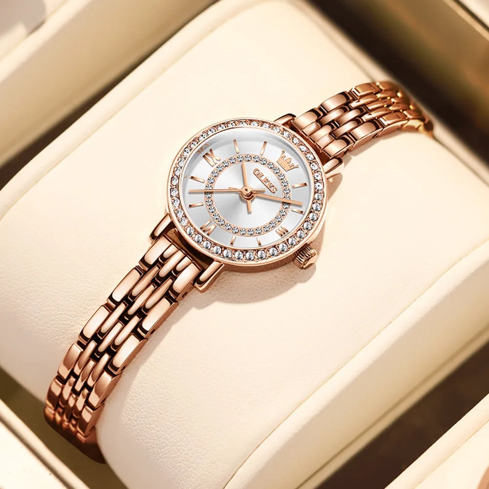 Ceas de dama Olevs CS1656, otel inoxidabil, rose gold, cadran alb - poza 4