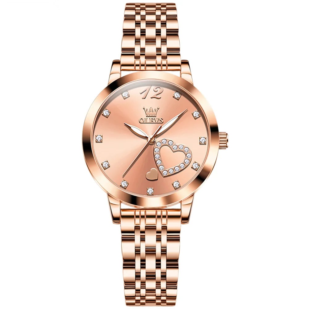 Ceas de dama Olevs CS1691, otel inoxidabil, rose gold, cadran rose gold - poza 1