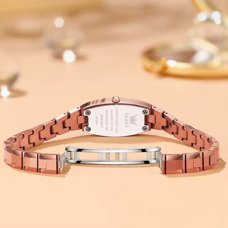 Ceas de dama Olevs CS1955, otel inoxidabil, rose gold, cadran rose gold - poza 4