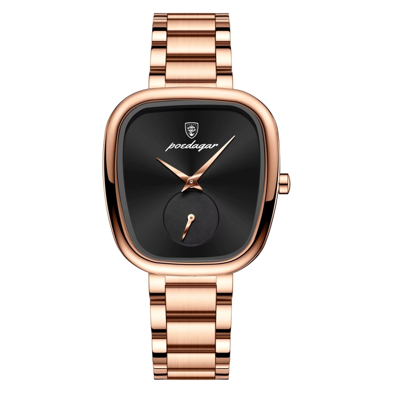 Ceas de dama Poedagar CS1894, otel inoxidabil, rose gold, cadran negru - poza 1