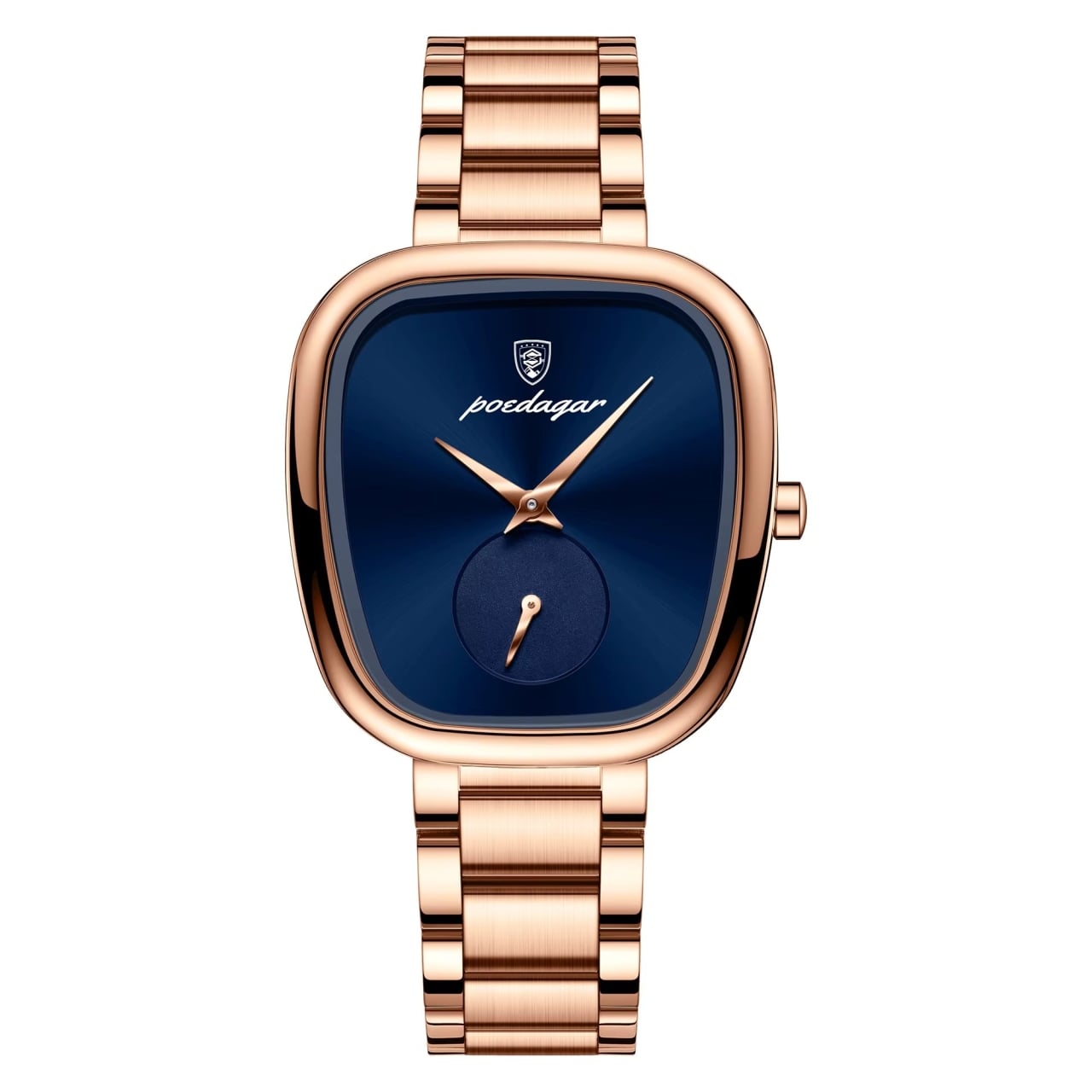 Ceas de dama Poedagar CS1896, otel inoxidabil, rose gold, cadran albastru - poza 1
