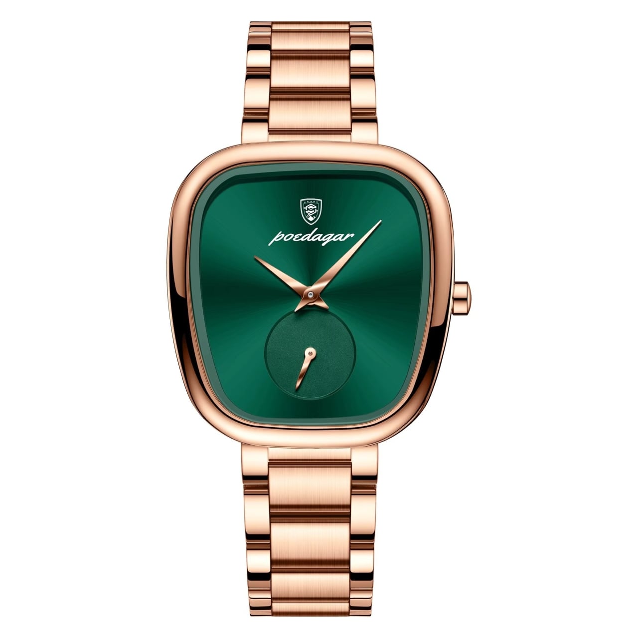 Ceas de dama Poedagar CS1897, otel inoxidabil, rose gold, cadran verde - poza 1