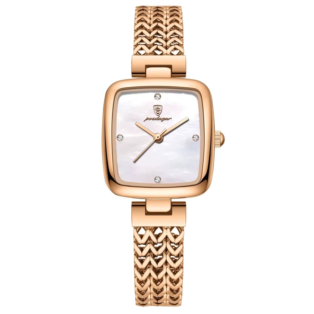 Ceas de dama Poedagar CS1912, otel inoxidabil, rose gold, cadran alb - poza 1