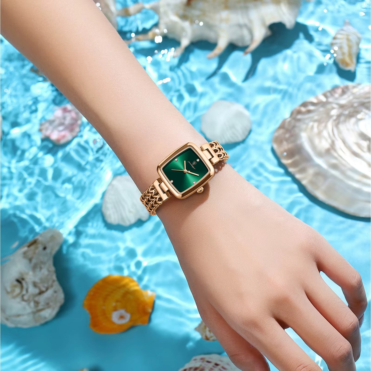 Ceas de dama Poedagar CS1912, otel inoxidabil, rose gold, cadran alb - poza 3