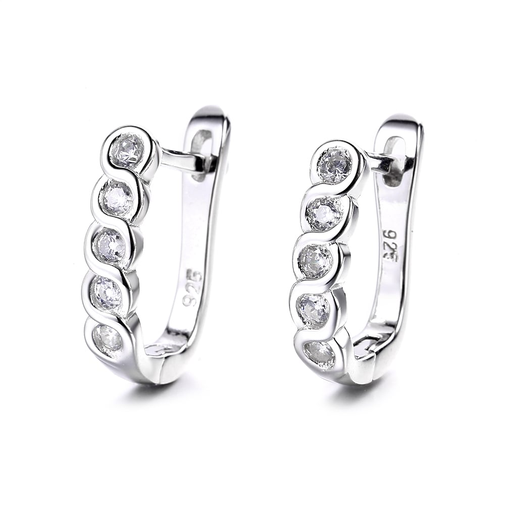 Cercei argint 925, JW1261, model elegant, placati cu rodiu - poza 1