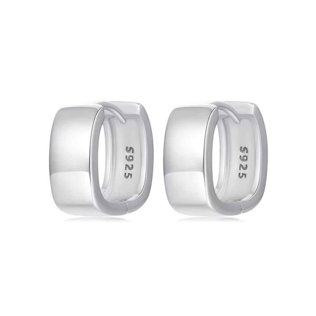 Cercei argint 925, JW1668, model patrat, placati cu rodiu