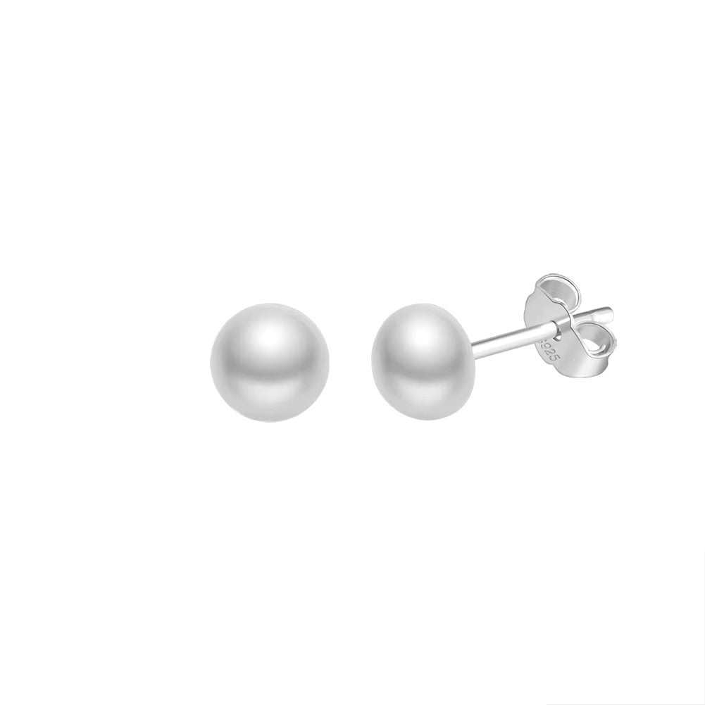 Cercei argint 925, JW1711, model perla 4.5 mm, placati cu rodiu - poza 1
