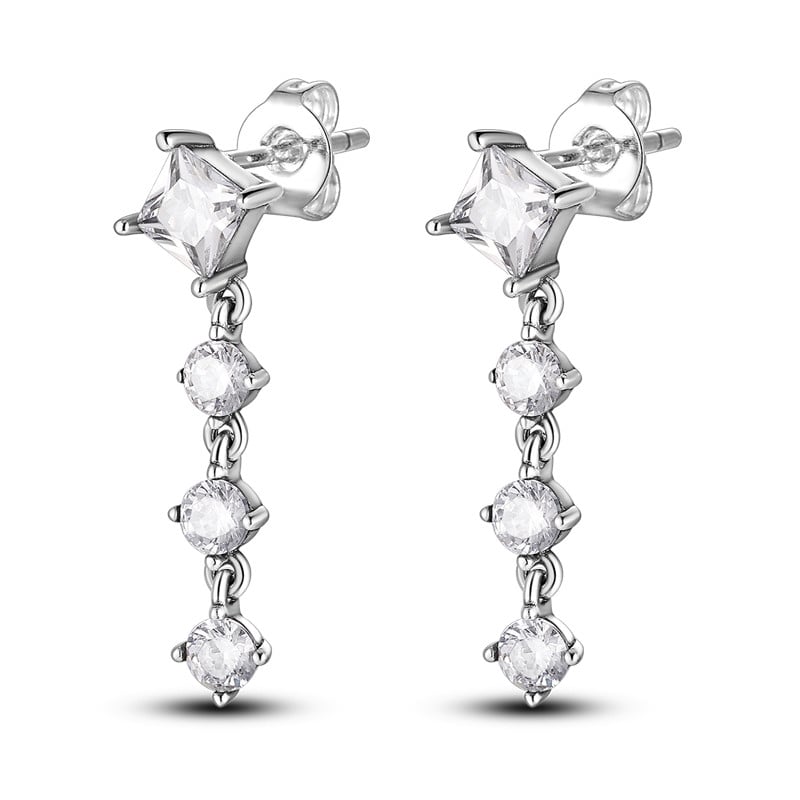 Cercei argint 925, JW503, model elegant, placati cu rodiu - poza 1