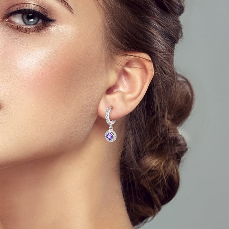 Cercei argint 925, JW587, model elegant, placati cu rodiu - poza 2