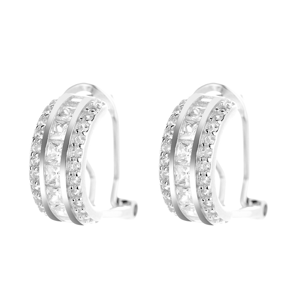 Cercei argint 925, JW800, model elegant, placati cu rodiu - poza 1