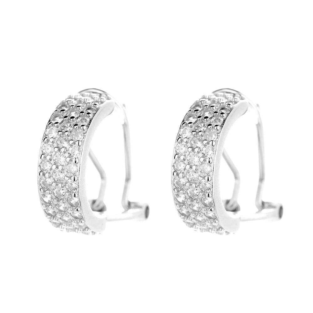 Cercei argint 925, JW801, model elegant, placati cu rodiu - poza 1
