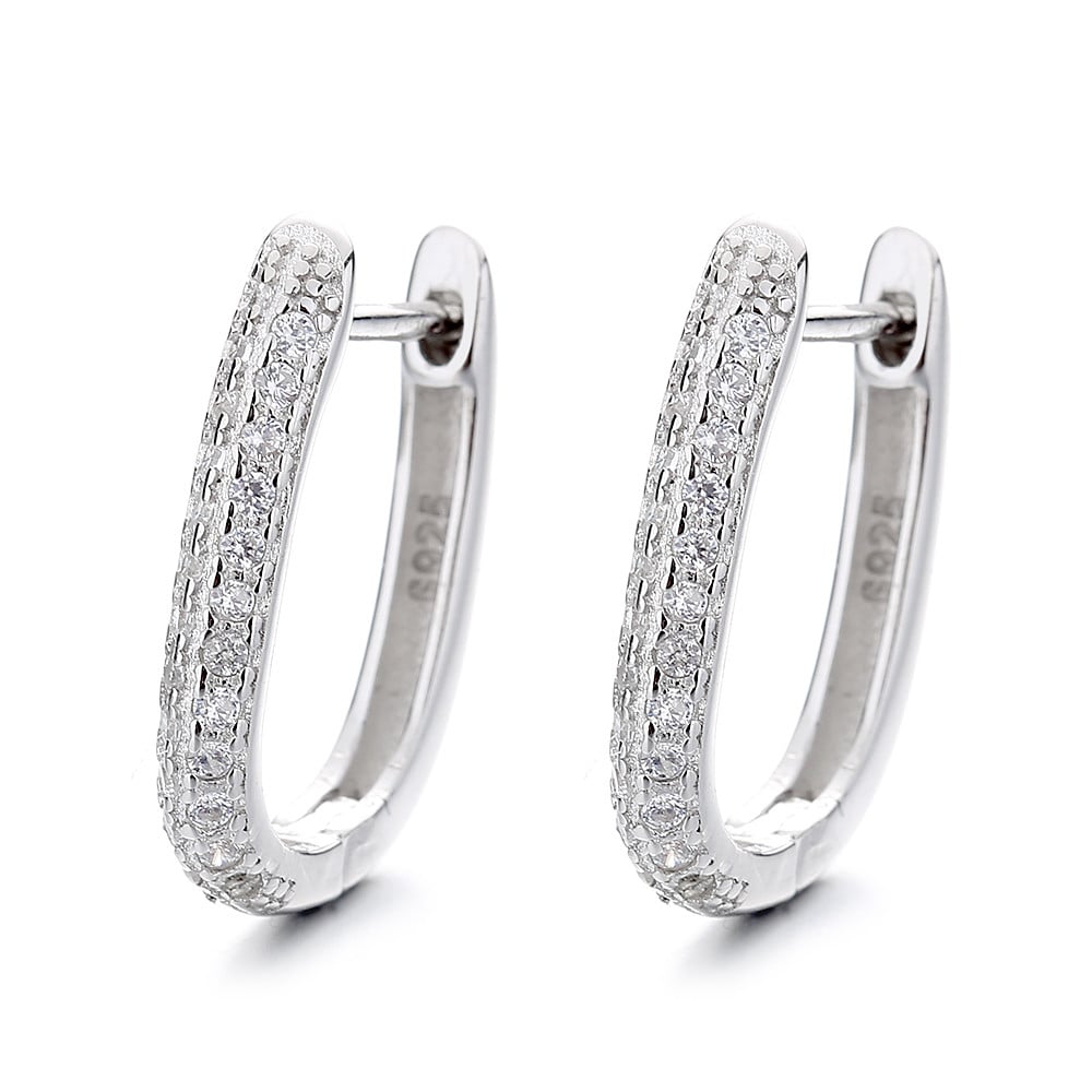 Cercei argint 925, JW850, model elegant, placati cu rodiu - poza 1