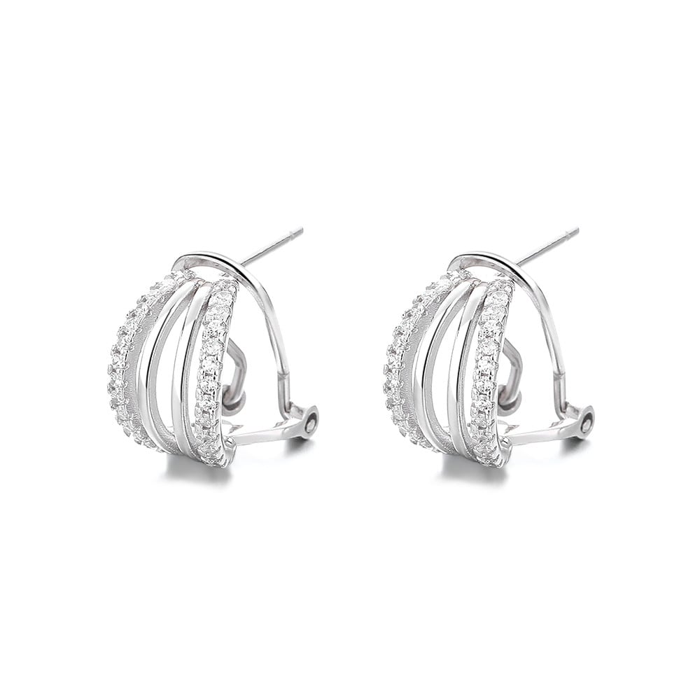 Cercei argint 925, JW855, model elegant, placati cu rodiu - poza 1