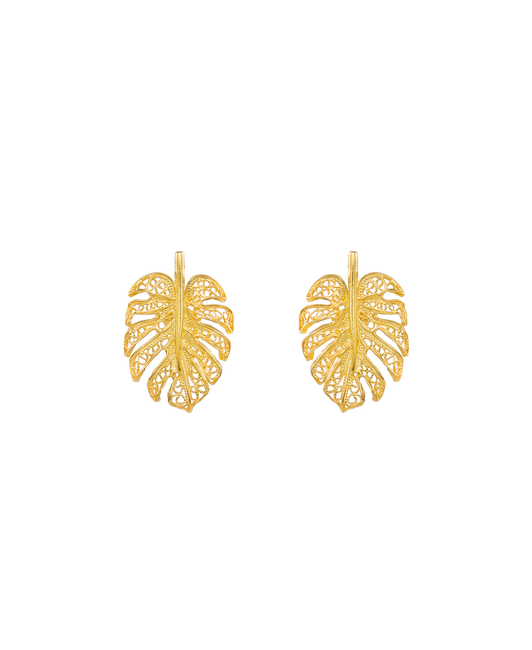 Cercei Argint Aurit - Monstera