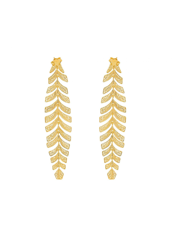 Cercei Argint Aurit - Palm Tree