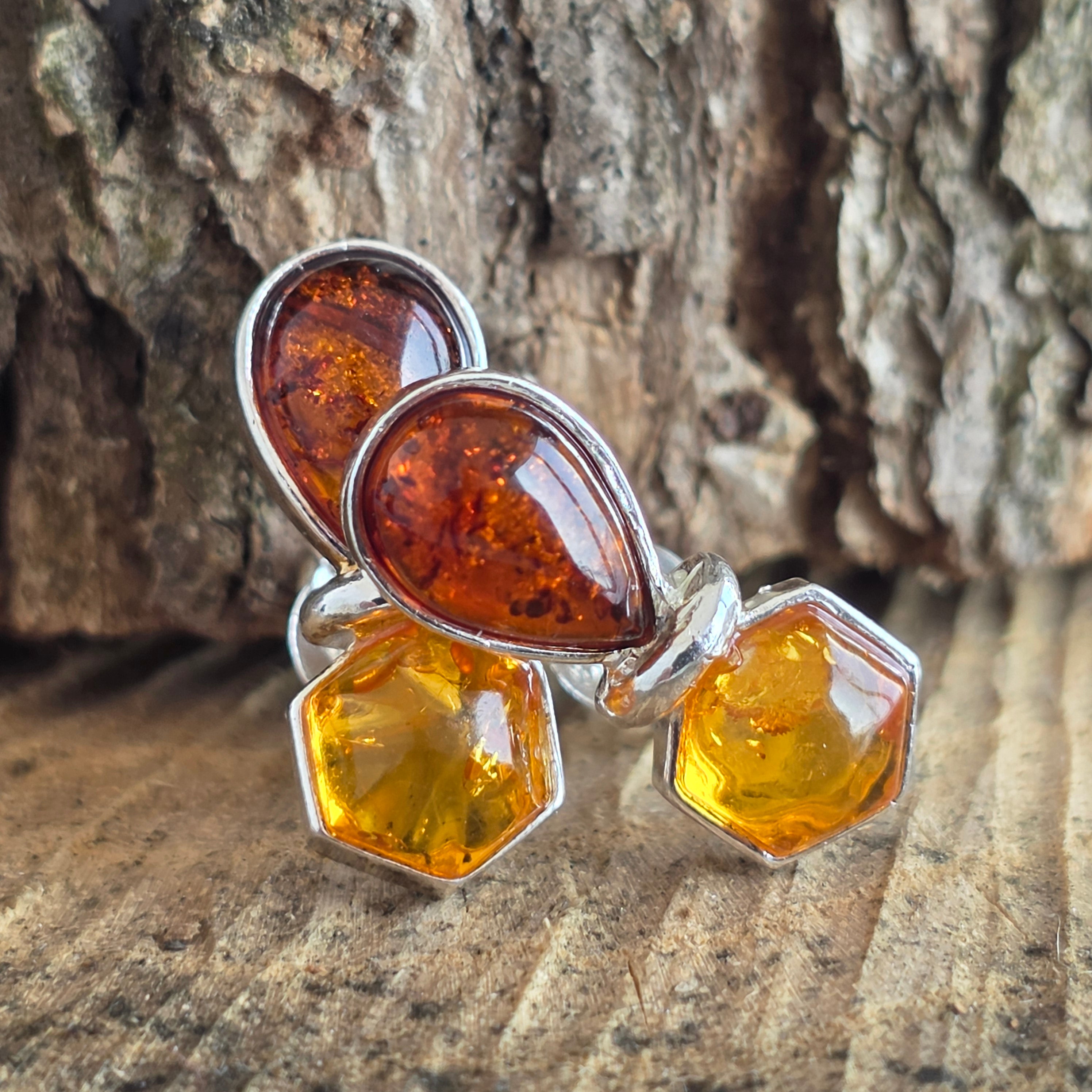 Cercei argint cu chihlimbar Amber11