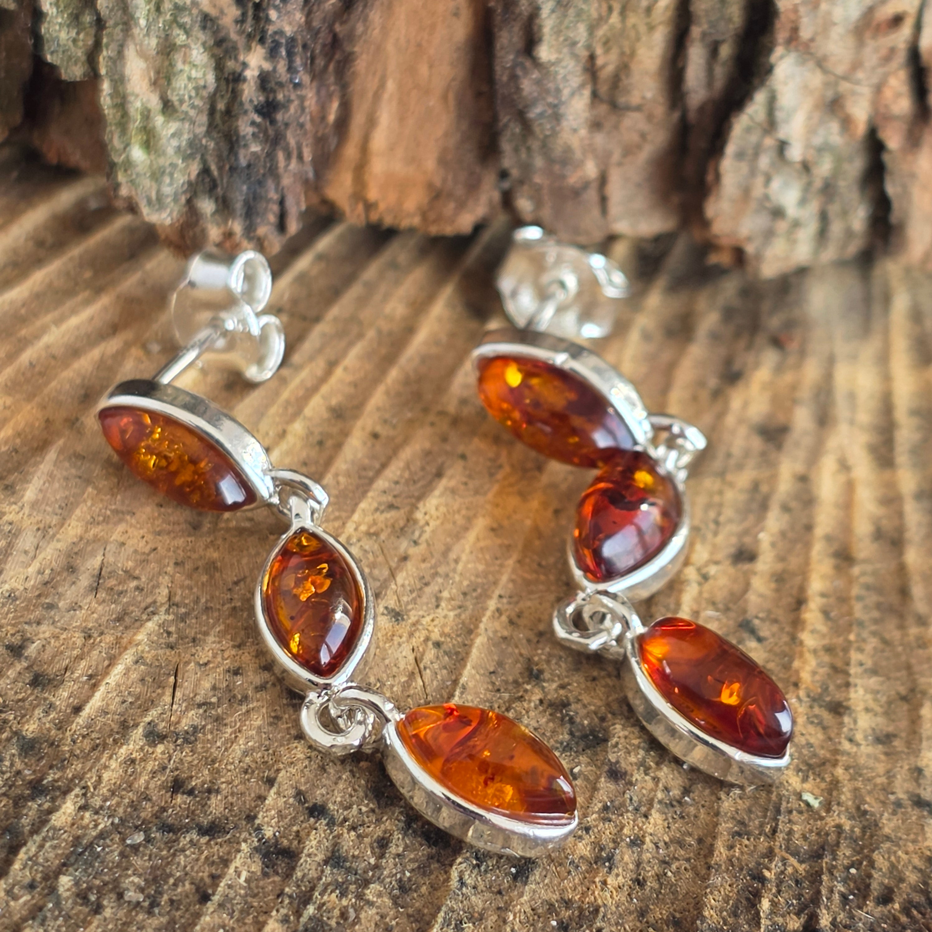 Cercei argint cu chihlimbar Amber13