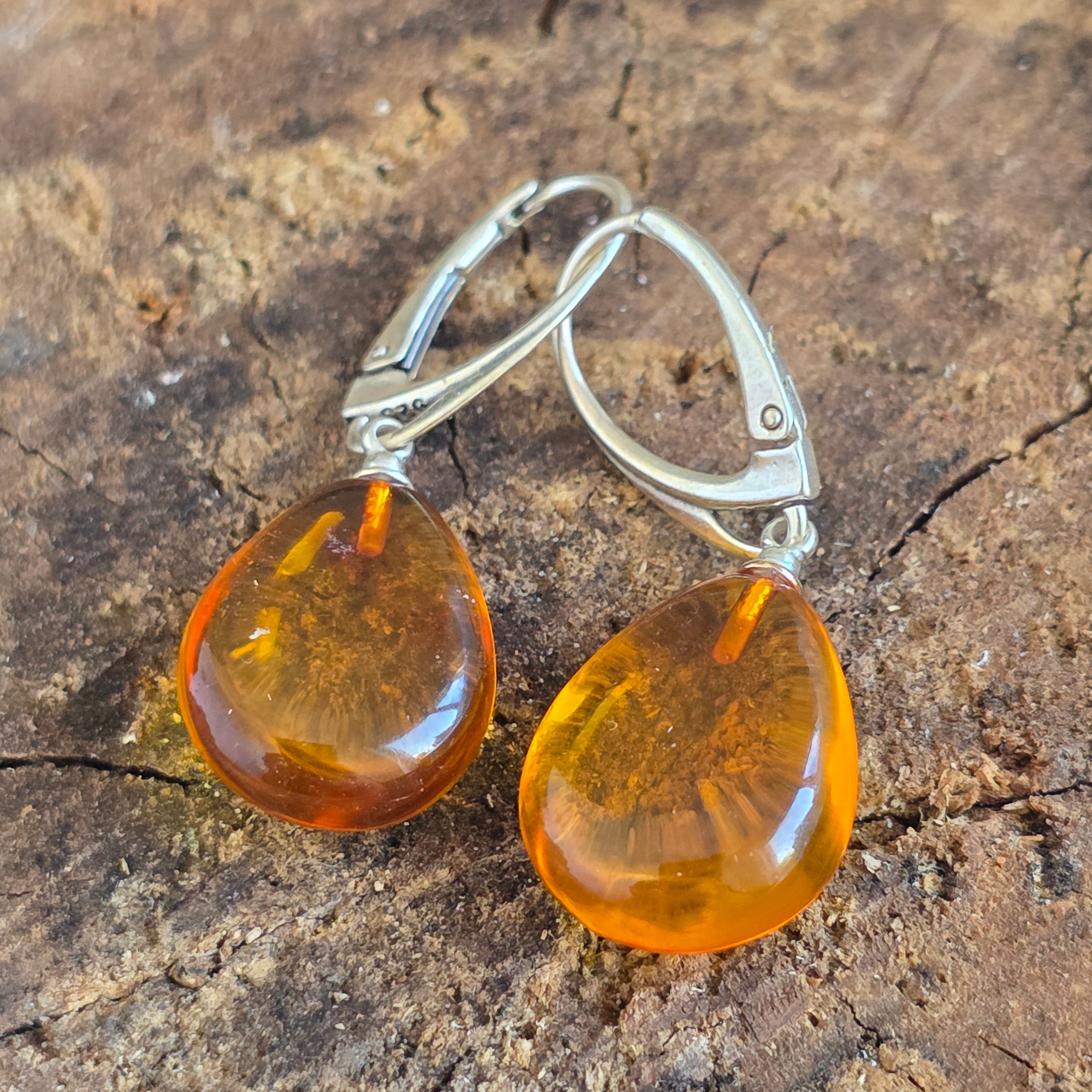 Cercei argint cu chihlimbar Amber34