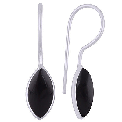 Cercei argint onix negru | Marquise