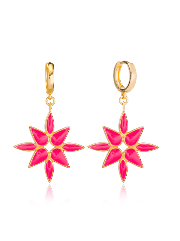 Cercei Argint Petale de Bucurie – Magenta