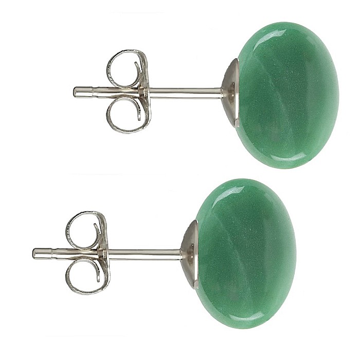 Cercei Argint, Tip Surub, cu Pietre Semipretioase Naturale de Aventurin de 12 mm