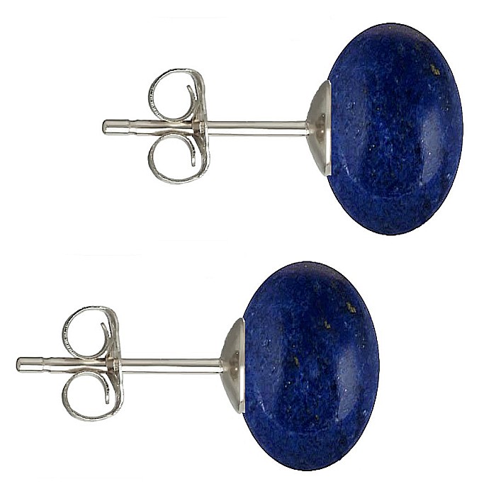 Cercei Argint, Tip Surub, cu Pietre Semipretioase Naturale de Lapis Lazuli de 12 mm