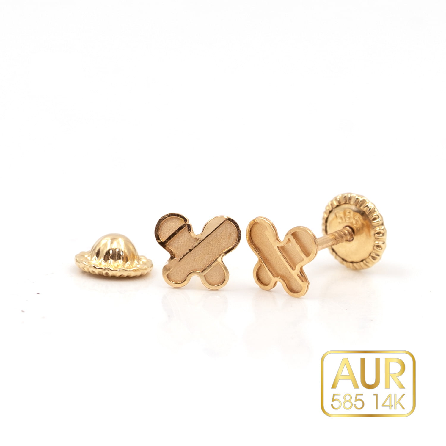 Cercei Aur 14K bebe/copii - Model "Fluturas" cu surub