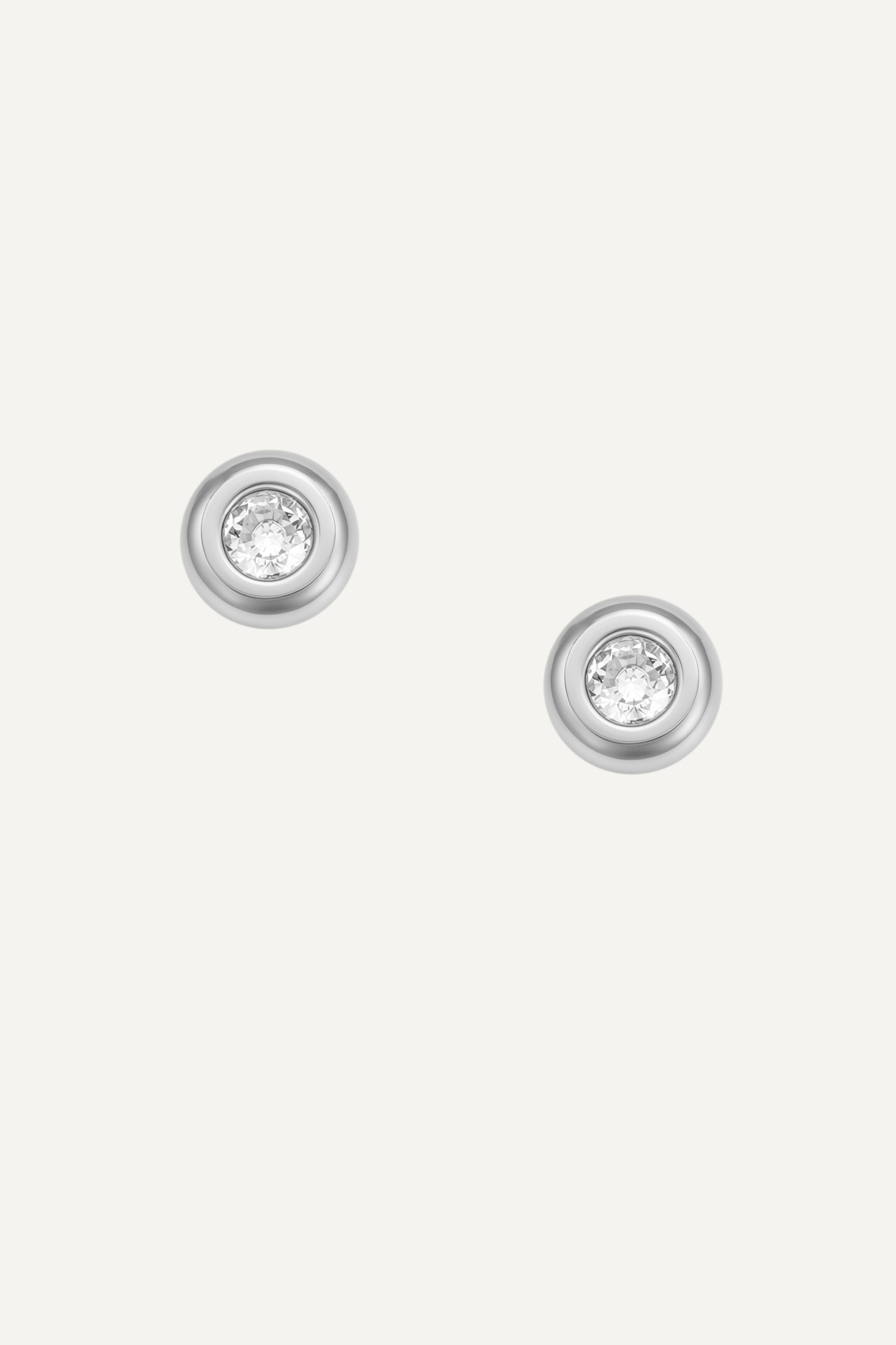 Cercei Bezel Stud - Silver