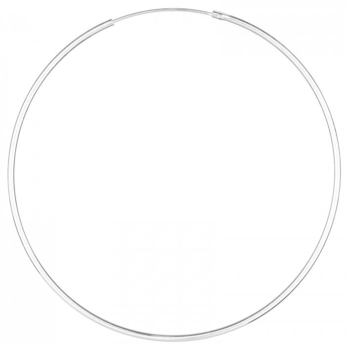 Cercei Creole mari din argint 925, cu sectiune rotunda si diametru de 6 cm