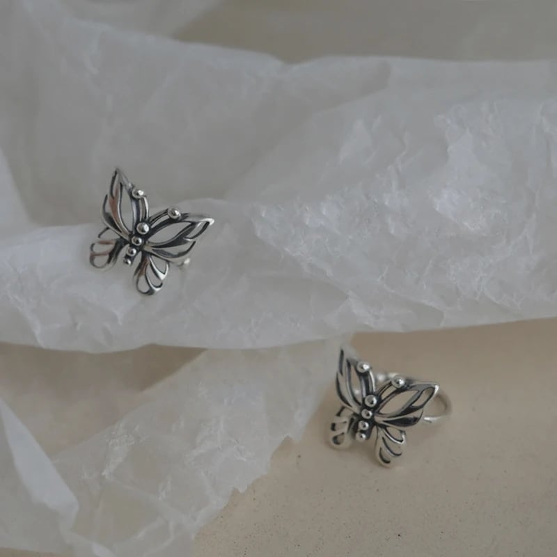 Cercei ear cuffs argint 925, JW1678, model fluture - poza 2