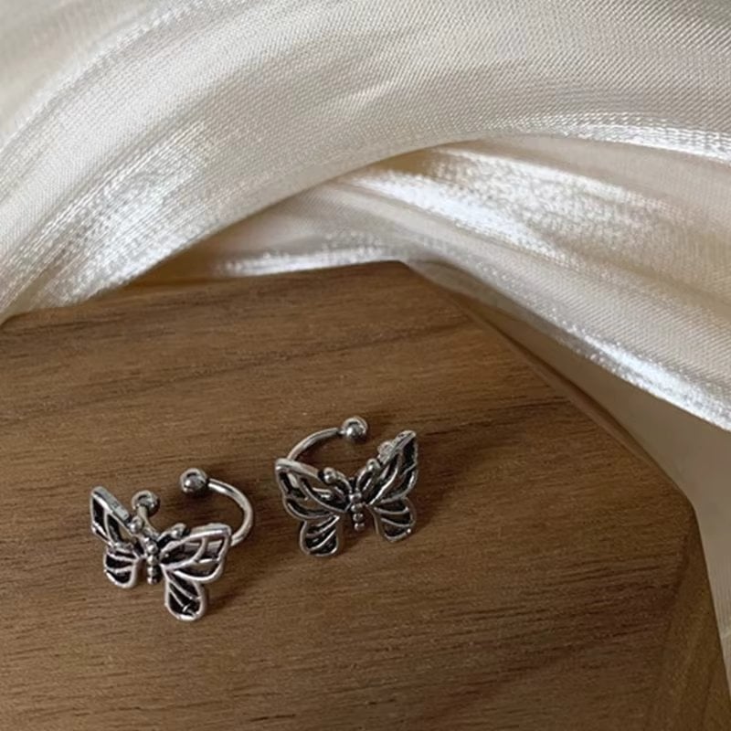 Cercei ear cuffs argint 925, JW1678, model fluture - poza 3